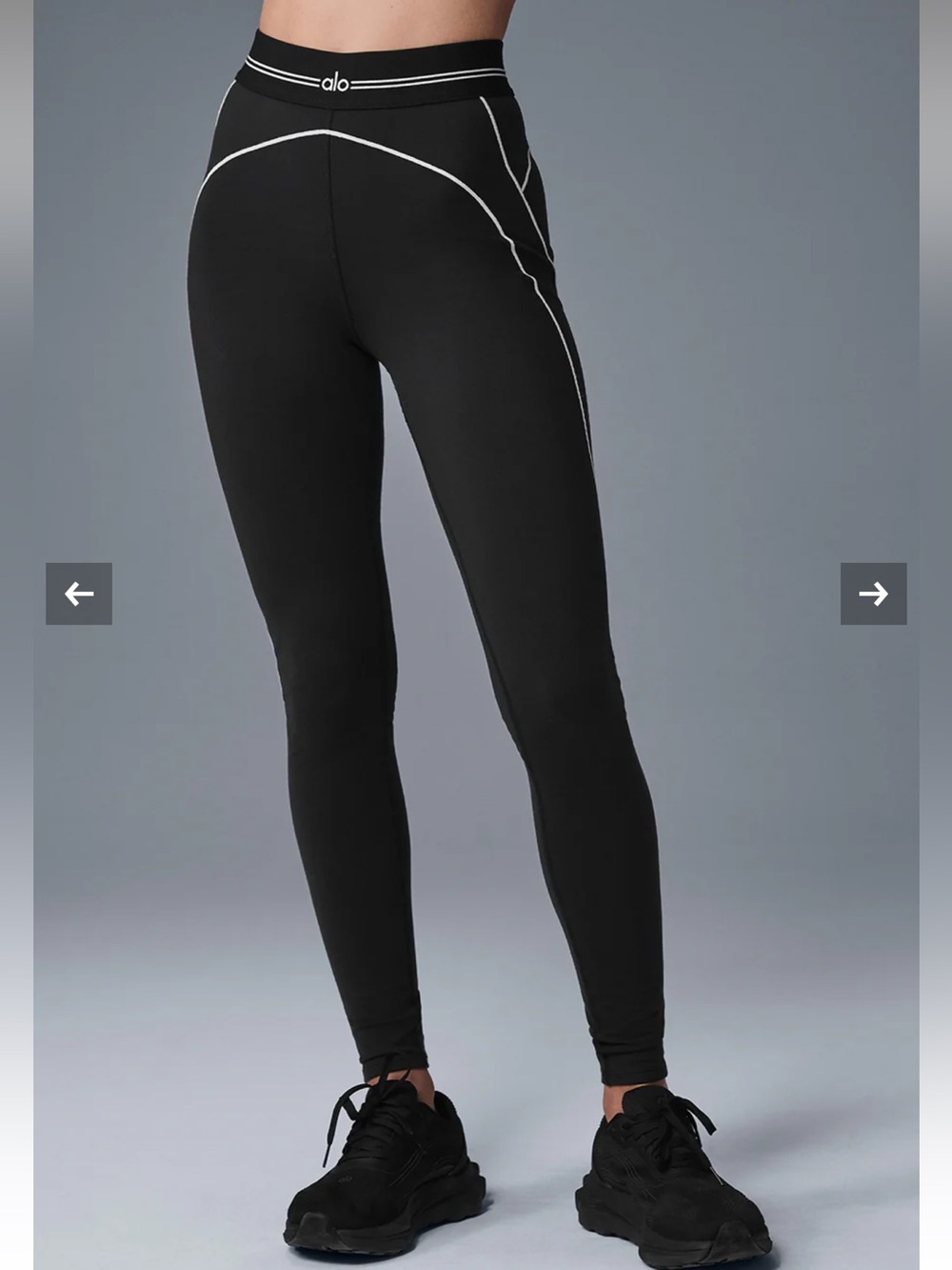 Alo Yoga Airbrush High Waist Heart Throb Leggings Black/White Sz L 12-14 W54341R